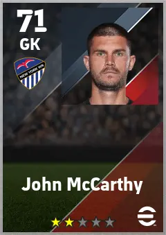 John McCarthy eFootball 2026 player card — 71 OVR GK