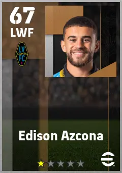 Edison Azcona eFootball 2026 player card — 67 OVR LWF