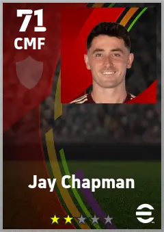 Jay Chapman eFootball 2026 player card — 71 OVR CMF