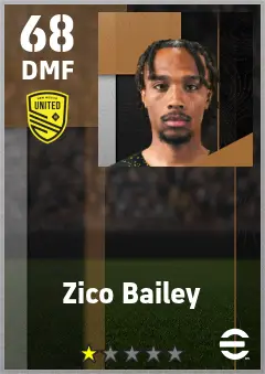 Zico Bailey eFootball 2026 player card — 68 OVR DMF