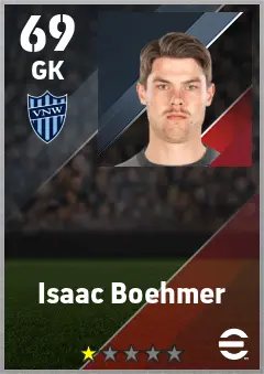 Isaac Boehmer eFootball 2026 player card — 69 OVR GK