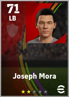 Joseph Mora eFootball 2026 player card — 71 OVR LB