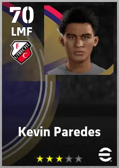 Kevin Paredes eFootball 2026 player card, 70 OVR LMF