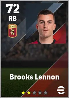 Brooks Lennon eFootball 2026 player card — 71 OVR RB