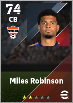 Miles Robinson eFootball 2026 player card — 74 OVR CB