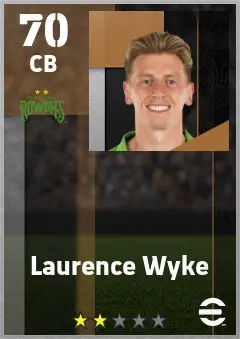 Laurence Wyke eFootball 2026 player card — 70 OVR CB