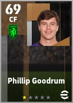 Phillip Goodrum eFootball 2026 player card — 69 OVR CF