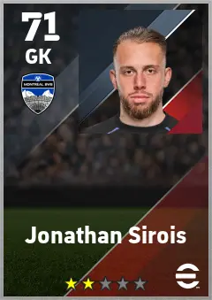 Jonathan Sirois eFootball 2026 player card — 71 OVR GK