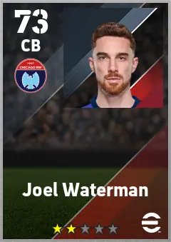 Joel Waterman eFootball 2026 player card — 73 OVR CB