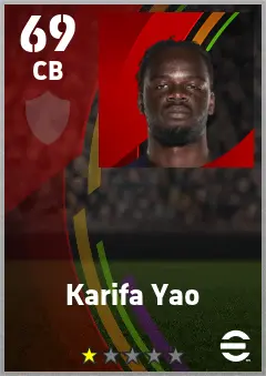 Karifa Yao eFootball 2026 player card — 69 OVR CB