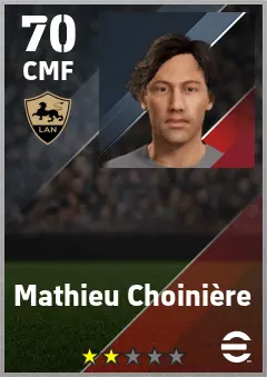 Mathieu Choiniere eFootball 2026 player card — 70 OVR CMF