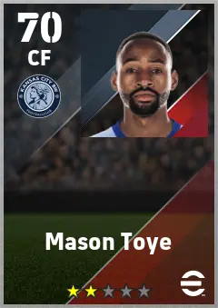 Mason Toye eFootball 2026 player card — 70 OVR CF