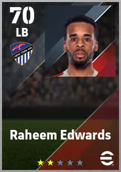 Raheem Edwards eFootball 2026 player card — 70 OVR LB