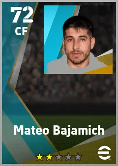 Mateo Bajamich eFootball 2026 player card — 72 OVR CF