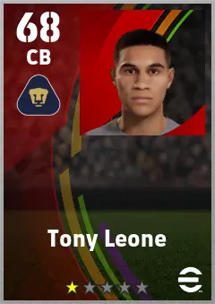 Tony Leone eFootball 2026 player card — 68 OVR CB