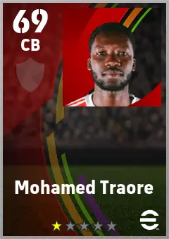 Mohamed Traore eFootball 2026 player card — 69 OVR CB