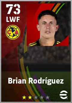 Brian Rodriguez eFootball 2026 player card — 73 OVR LWF