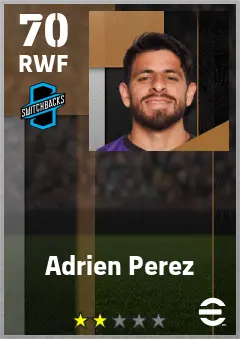 Adrien Perez eFootball 2026 player card — 70 OVR RWF