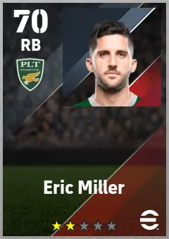 Eric Miller eFootball 2026 player card — 70 OVR RB