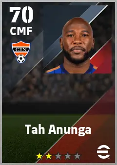 Tah Anunga eFootball 2026 player card — 70 OVR CMF