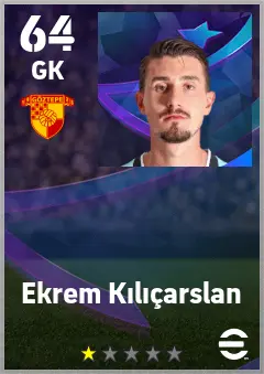 Ekrem Kilicarslan eFootball 2026 player card — 64 OVR GK