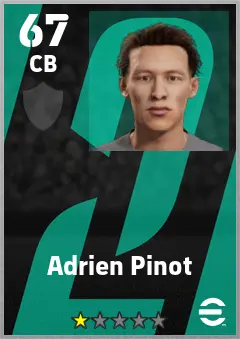 Adrien Pinot eFootball 2026 player card — 67 OVR CB