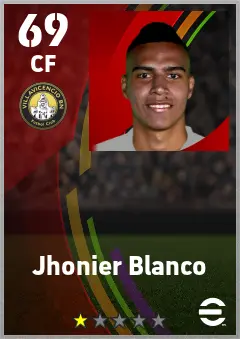 Jhonier Blanco eFootball 2026 player card — 69 OVR CF