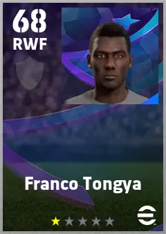 Franco Tongya eFootball 2026 player card — 68 OVR RWF