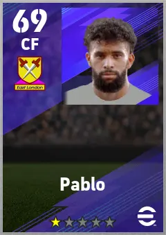 Pablo eFootball 2026 player card — 69 OVR CF