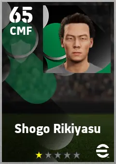 Shogo Rikiyasu eFootball 2026 player card — 65 OVR CMF