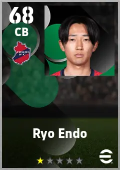 Ryo Endo eFootball 2026 player card — 68 OVR CB