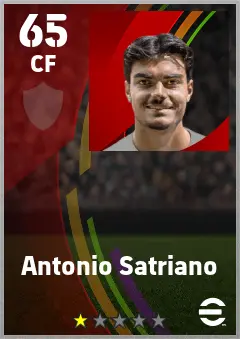 Antonio Satriano eFootball 2026 player card — 65 OVR CF