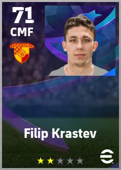 Filip Krastev eFootball 2026 player card — 71 OVR CMF