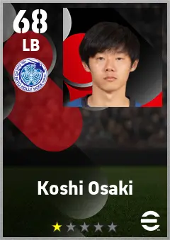 Koshi Osaki eFootball 2026 player card — 68 OVR LB