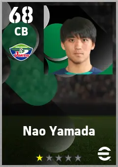 Nao Yamada eFootball 2026 player card — 68 OVR CB