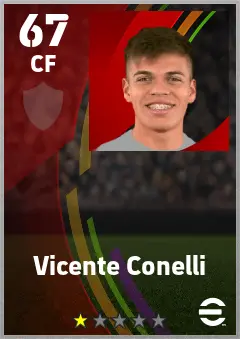 Vicente Conelli eFootball 2026 player card — 67 OVR CF