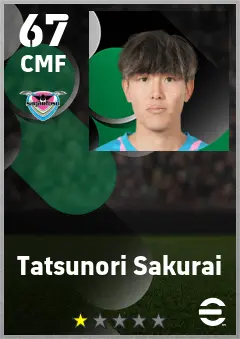 Tatsunori Sakurai eFootball 2026 player card — 67 OVR CMF