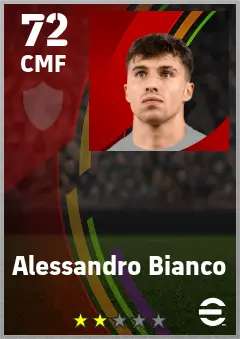 Alessandro Bianco eFootball 2026 player card — 72 OVR CMF