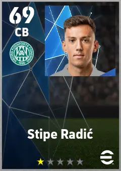 Stipe Radic eFootball 2026 player card — 69 OVR CB