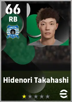 Hidenori Takahashi eFootball 2026 player card — 66 OVR RB