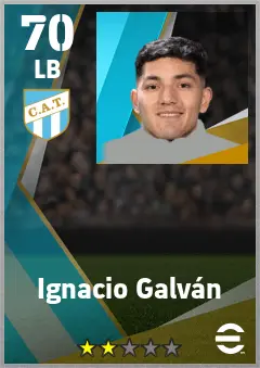 Ignacio Galvan eFootball 2026 player card — 70 OVR LB