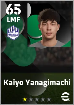 Kaiyo Yanagimachi eFootball 2026 player card — 65 OVR LMF