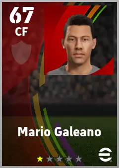 Mario Galeano eFootball 2026 player card — 67 OVR CF