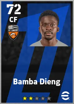 Bamba Dieng eFootball 2026 player card — 72 OVR CF