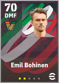 Emil Bohinen eFootball 2026 player card — 70 OVR DMF
