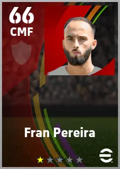 Fran Pereira eFootball 2026 player card — 66 OVR CMF