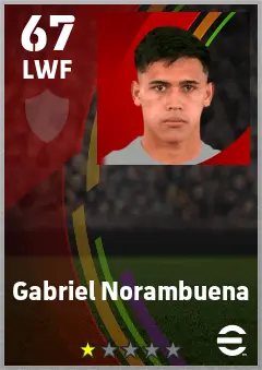 Gabriel Norambuena eFootball 2026 player card — 67 OVR LWF