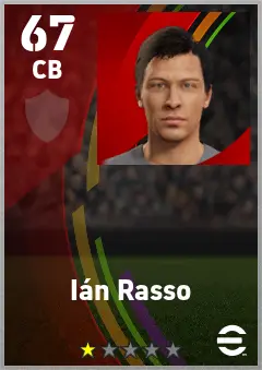 Ian Rasso eFootball 2026 player card — 67 OVR CB