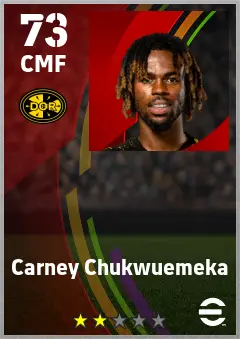 Carney Chukwuemeka eFootball 2026 player card — 73 OVR CMF