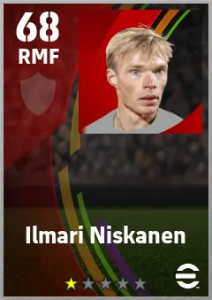 Ilmari Niskanen eFootball 2026 player card — 68 OVR RMF